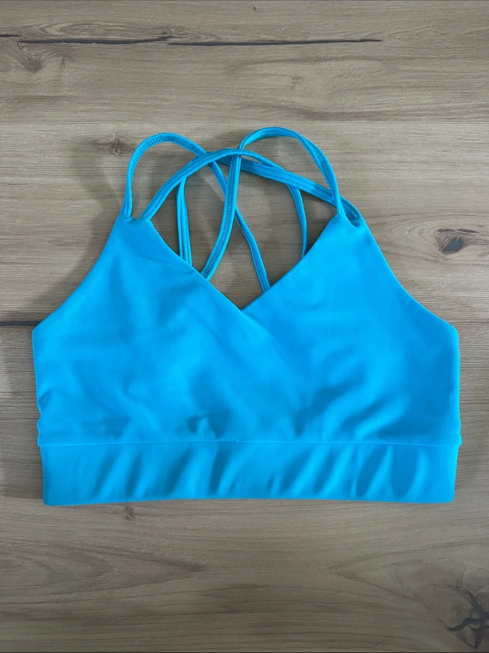 Girls' Strappy Dance Crop Top in Bright Teal